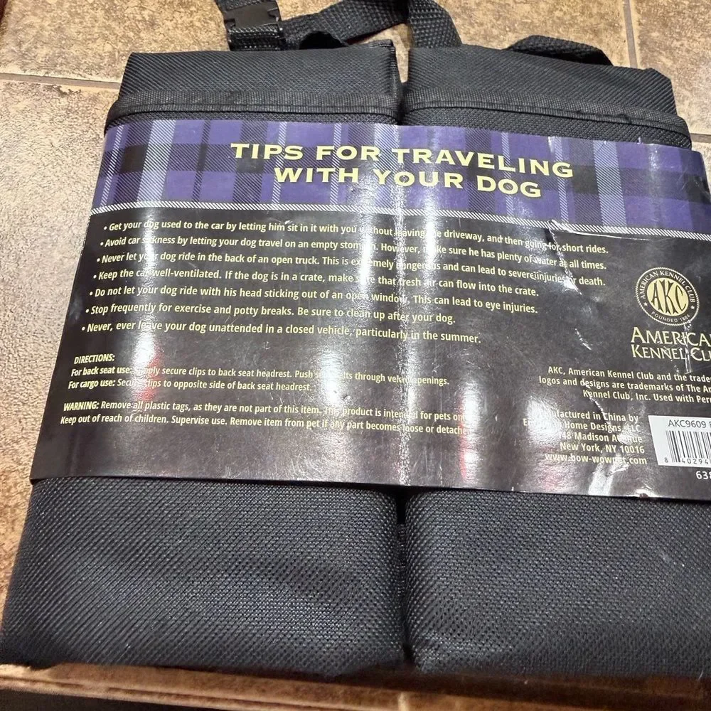 American Kennel Club Black Car Seat Cover for Dogs